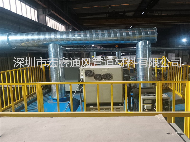 寶安汽（qì）車配件烤漆車間（jiān）廢氣排煙管道安裝工程案例